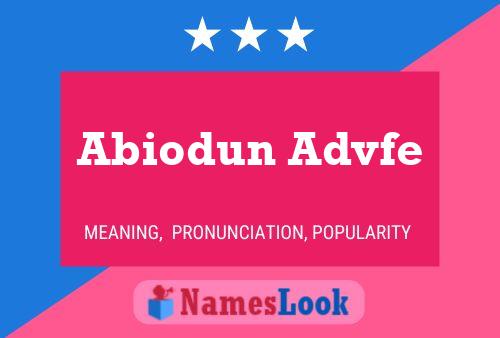 Abiodun Advfe Name Poster