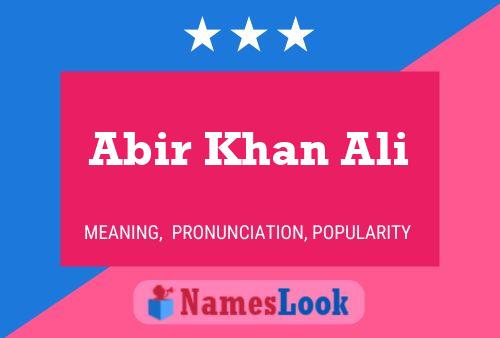 Abir Khan Ali Name Poster