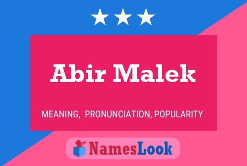 Abir Malek Name Poster