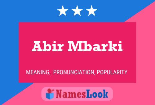 Abir Mbarki Name Poster