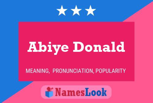 Abiye Donald Name Poster