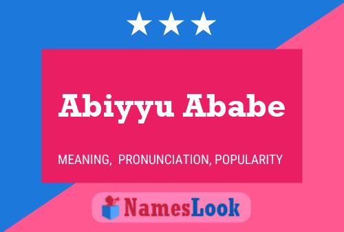 Abiyyu Ababe Name Poster