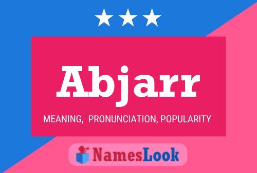 Abjarr Name Poster