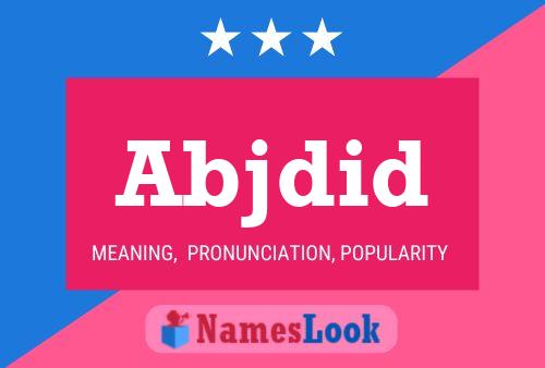 Abjdid Name Poster