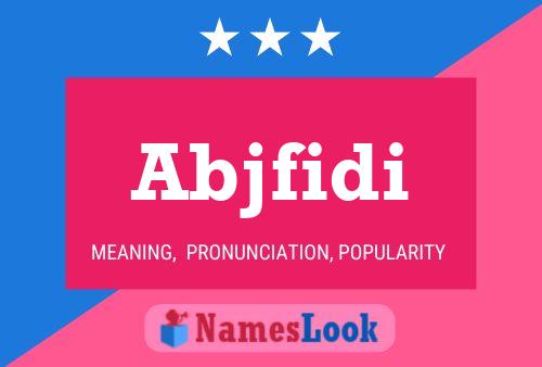 Abjfidi Name Poster