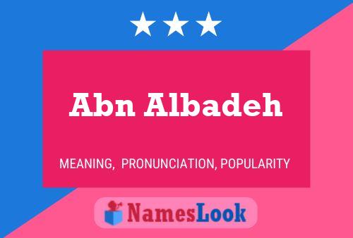 Abn Albadeh Name Poster