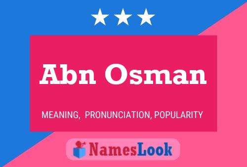 Abn Osman Name Poster