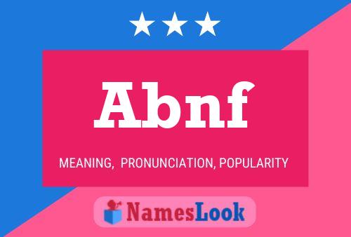 Abnf Name Poster