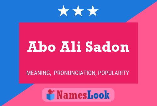 Abo Ali Sadon Name Poster