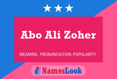 Abo Ali Zoher Name Poster