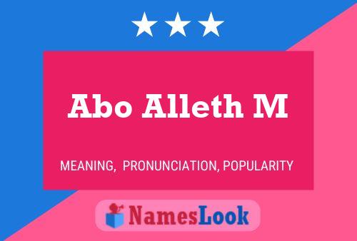 Abo Alleth M Name Poster