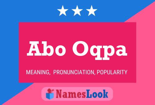 Abo Oqpa Name Poster