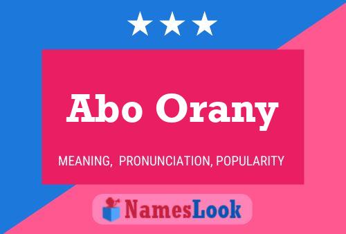 Abo Orany Name Poster