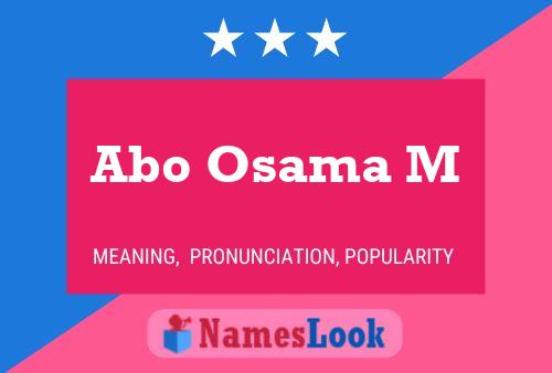 Abo Osama M Name Poster