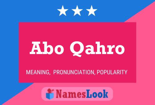 Abo Qahro Name Poster