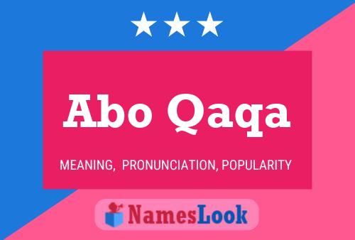 Abo Qaqa Name Poster