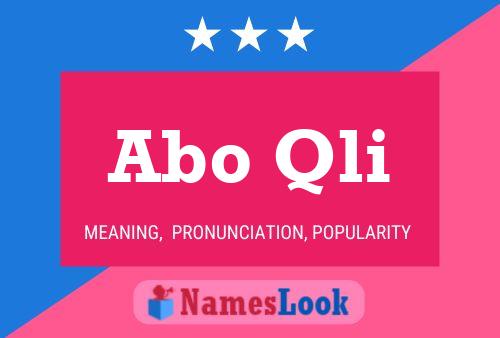 Abo Qli Name Poster