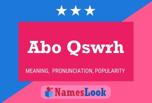 Abo Qswrh Name Poster