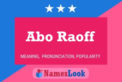 Abo Raoff Name Poster