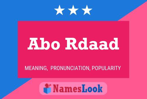 Abo Rdaad Name Poster