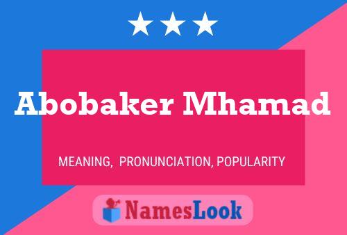 Abobaker Mhamad Name Poster