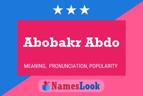 Abobakr Abdo Name Poster