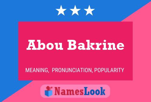 Abou Bakrine Name Poster