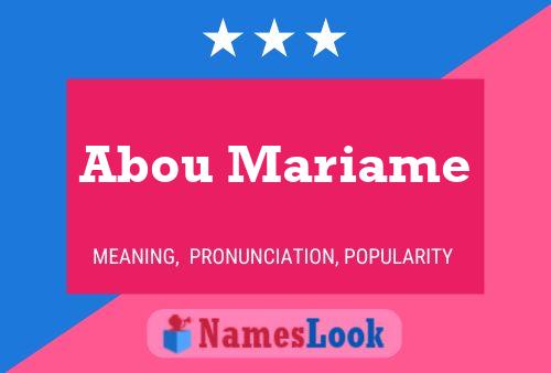 Abou Mariame Name Poster