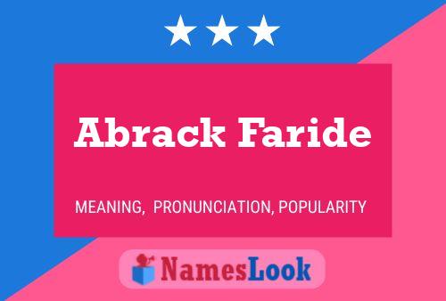 Abrack Faride Name Poster