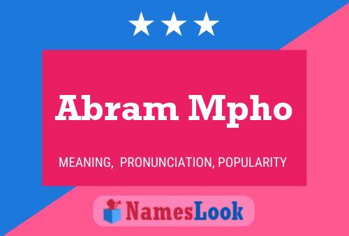 Abram Mpho Name Poster