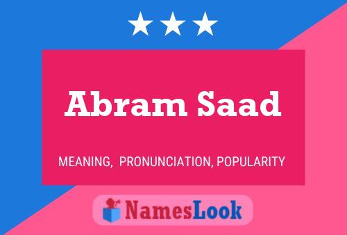 Abram Saad Name Poster