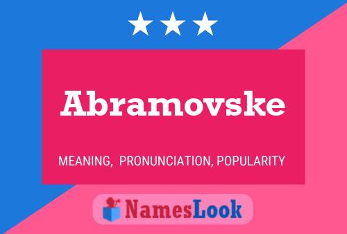 Abramovske Name Poster