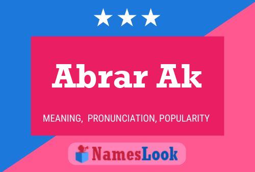 Abrar Ak Name Poster