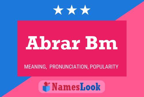 Abrar Bm Name Poster