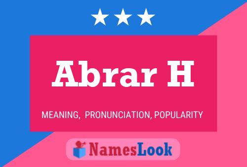 Abrar H Name Poster