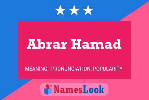 Abrar Hamad Name Poster