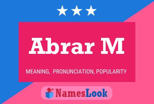 Abrar M Name Poster