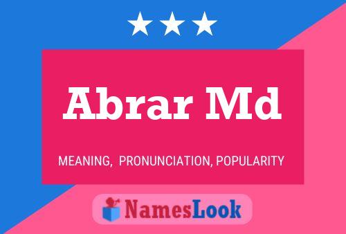 Abrar Md Name Poster