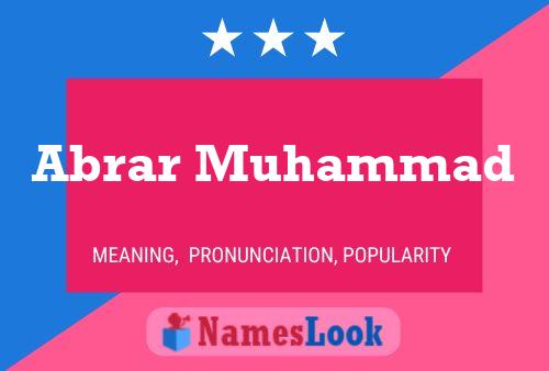 Abrar Muhammad Name Poster