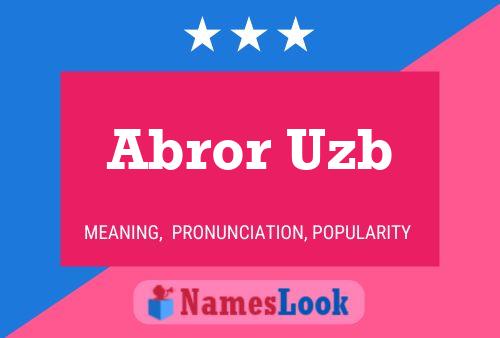 Abror Uzb Name Poster