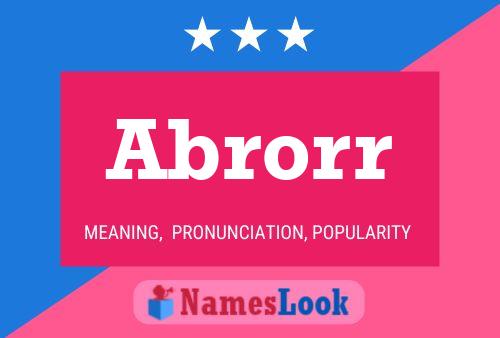 Abrorr Name Poster