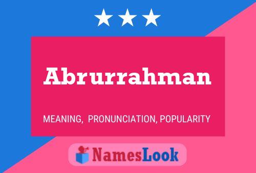 Abrurrahman Name Poster