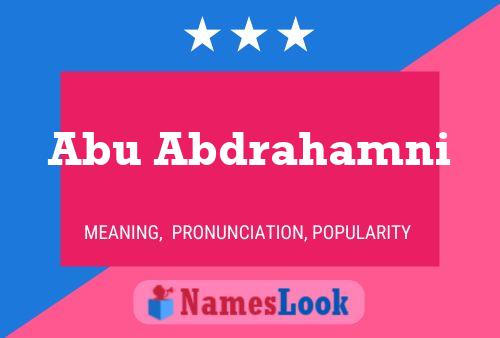 Abu Abdrahamni Name Poster