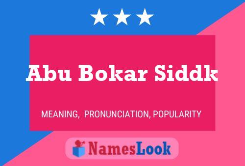 Abu Bokar Siddk Name Poster