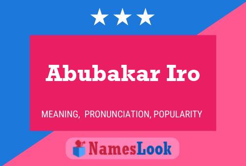 Abubakar Iro Name Poster