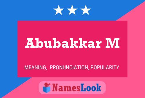 Abubakkar M Name Poster