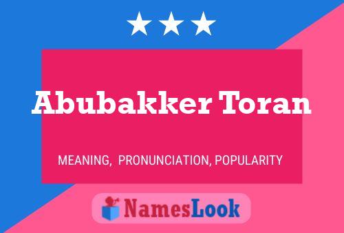 Abubakker Toran Name Poster