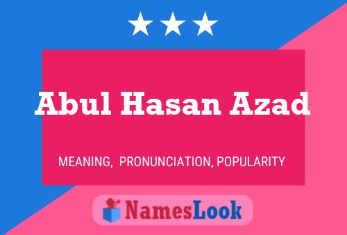 Abul Hasan Azad Name Poster