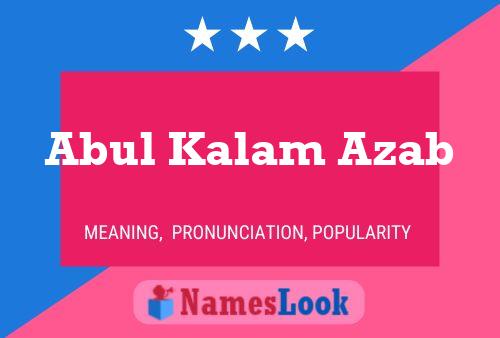 Abul Kalam Azab Name Poster