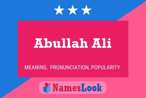 Abullah Ali Name Poster